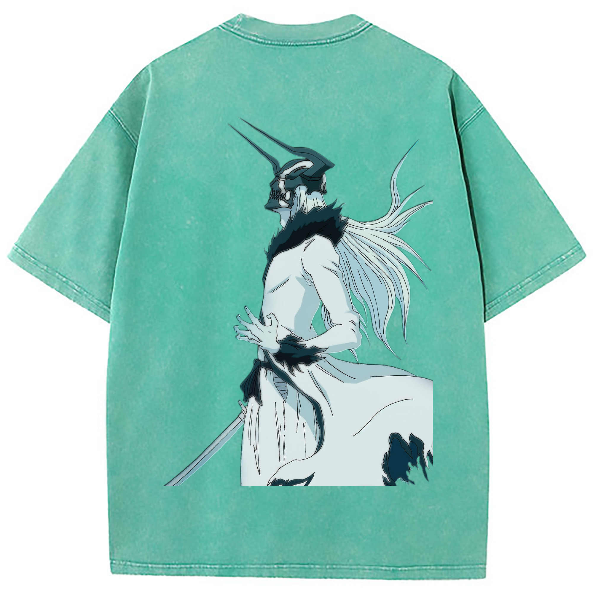 （画像用） ブリーチ 黒崎一護（くろさき いちご）BLEACH Kurosaki Ichigo 綿100% ヴィンテージ風 半袖Tシャツ（背面プリント）